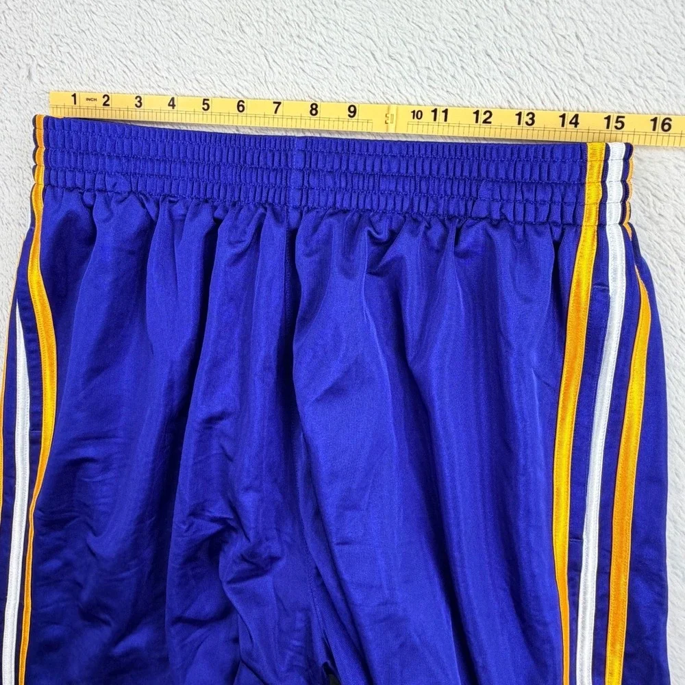 Adidas‎ Basketball Dazzle Sparkle Shorts Men XL Long Blue Yellow Striped VTG 10